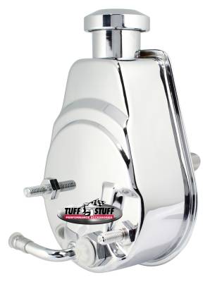 Power Steering Pump; Direct Fit - 3/4 in. Press Fit Shaft - 1200 PSI - 3/8 in.-16 Mtg. Holes - Chrome; 6164A