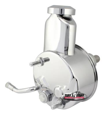 Power Steering Pump; Direct Fit - 3/4 in. Press Fit Shaft - 1200 PSI - 3/8 in.-16 Mtg. Holes - Chrome; 6166A
