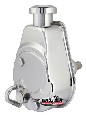 Power Steering Pump; Direct Fit - 3/4 in. Press Fit Shaft - 1200 PSI - 3/8 in.-16 Mtg. Holes - Chrome; 6189A