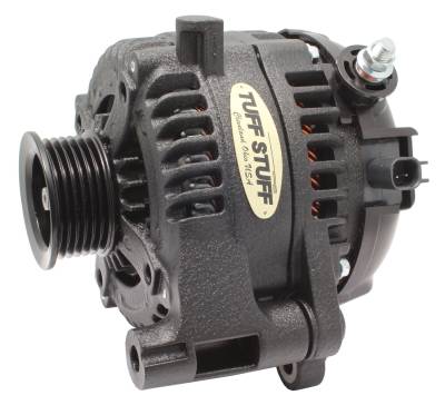 Alternator; 175 AMP - OEM Wire - 6 Groove Pulley - External Regulator - Black Wrinkle; 7514B
