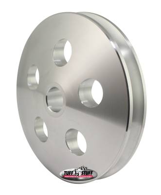 Power Steering Pump Pulley; 1 Groove - Fits Tuff Stuff 6175 And 6170 Type II Pumps w/17mm Shafts - Machined Aluminum - Natural; 8492C