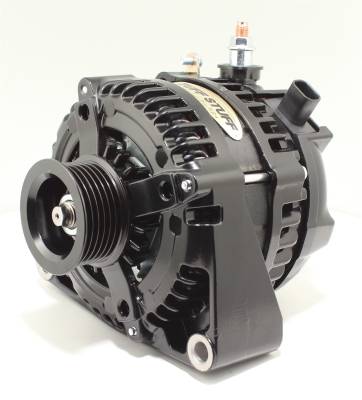 Alternator; 225 AMP - 1 Wire - 6 Groove - Stealth Black - Replaces PN [8206/8242]; 8435B6G1W