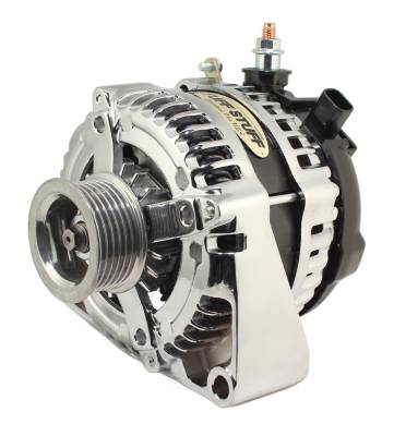 Alternator; 225 AMP - 1 Wire - 6 Groove - Chrome - Replaces PN[8206/8242]; 8435C6G1W