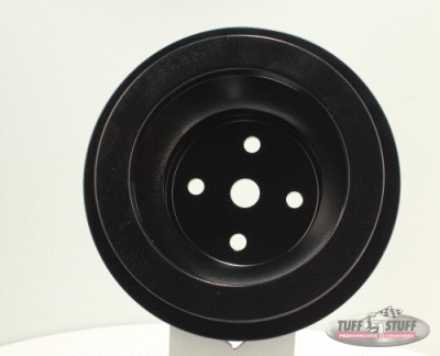 Water Pump Pulley; For Use w/Big Block Chevy Engines - Machined Aluminum - Black Powder Coat - 2 Groove - Long Pump - 5/8 in. Pilot Hole; 9884BLK