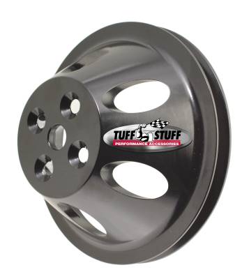 Tuff Stuff Performance - Water Pump Pulley; For Use w/Big Block Chevy Engines - Machined Aluminum - Black Powder Coat - 1 Groove - Short Pump - 5/8 in. Pilot Hole; 9889BLK - Image 1