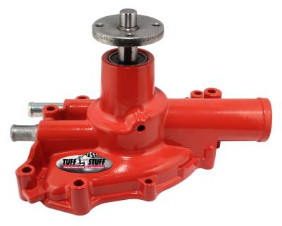 Water Pump; 5.735 in. Hub Height - 5/8 in. Pilot - Reverse Rotation - Red Powdercoat - Driver Side Inlet; 1594NCRED