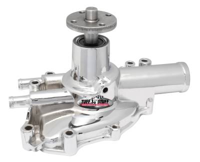Water Pump; 5.735 in. Hub Height - 5/8 in. Pilot - Reverse Rotation - Aluminum Casting - Chrome - Driver Side Inlet; 1594ND