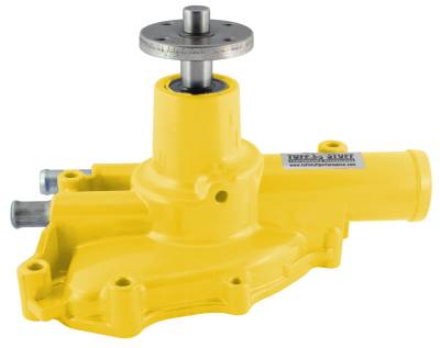 Water Pump; 5.750 in. Hub Height - 5/8 in. Pilot - Aluminum Casting - Yellow Powdercoat - Driver Side Inlet; 1625NCYELLOW