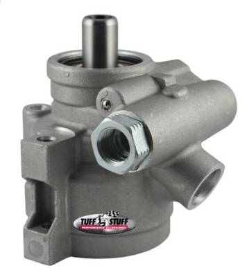 Power Steering Pump; GM PressureSlipFitting - M8x1.25 Threaded Hole Mtg - Btm PressurePort - For Street Rods/Custom Vehicles w/Limited Engine Space - Factory Cast PLUS+; 6170AL-1