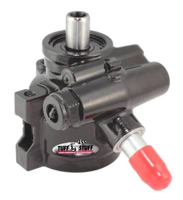 Power Steering Pump; M16 And 5/8 in. OD Return Tube - M8x1.25 Threaded Hole Mounting - Btm Pressure Port - For Street Rods/Custom Vehicles w/Limited Engine Space - Black; 6170ALB-4