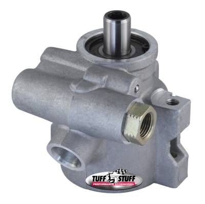 Power Steering Pump; GM Pressure Slip - M8x1.25 Threaded Hole Mounting - Aluminum - For Street Rods/Custom Vehicles w/Limited Engine Space - Factory Cast PLUS+; 6175AL-1