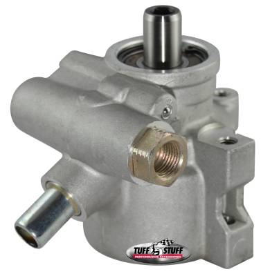 Power Steering Pump; M16 And 5/8 in. OD ReturnTube - M8x1.25 Threaded Hole Mtg - Aluminum - For Street Rods/Custom Vehicles w/Limited Engine Space - Factory Cast PLUS+; 6175AL-4