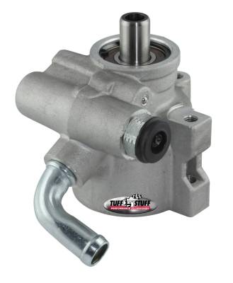 Power Steering Pump; M16 And 5/8 in. OD 90 Deg Return - M8x1.25 Threaded Hole Mtg - Alum - For Street Rods/Custom Vehicles w/Limited Engine Space - Factory Cast PLUS+; 6175AL-5