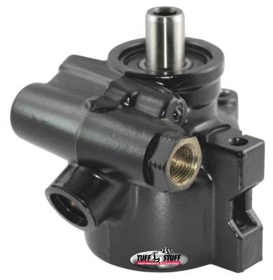 Power Steering Pump; GM Pressure Slip - M8x1.25 Threaded Hole Mounting - Aluminum - For Street Rods/Custom Vehicles w/Limited Engine Space - Black; 6175ALB-1