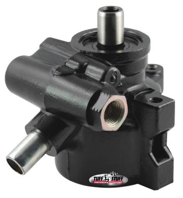 Power Steering Pump; M16 And 5/8 in. OD Return Tube - M8x1.25 Threaded Hole Mounting - Aluminum - For Street Rods/Custom Vehicles w/Limited Engine Space - Black; 6175ALB-4