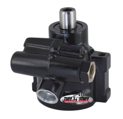 Power Steering Pump; GM LS Stock Replacement - Aluminum - For Street Rods/Custom Vehicles w/Limited Engine Space - Black; 6175ALB-6