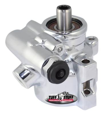 Power Steering Pump; GM Pressure Slip - 8mm Through Hole Mounting - Aluminum - For Street Rods/Custom Vehicles w/Limited Engine Space - Polished; 6175ALP-7