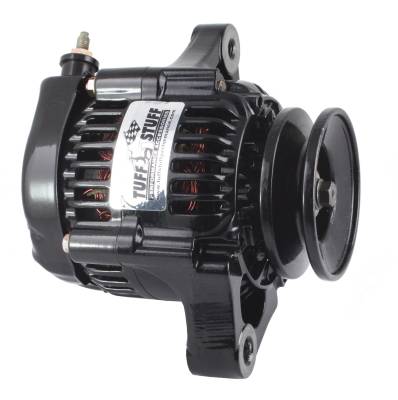 Alternator; 55 AMP - Ultra Mini Nippondenso - 1 Wire - Single Groove Pulley - For Use w/Performance Cars/Street Rods/Show Cars w/Low Amp Requirement - Black; 7512B