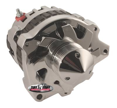 Alternator; 160 AMP - 1 Wire Or OEM Hookup - 6 Groove Pulley - Bullet Fan - Polished; 7860BBULL6G