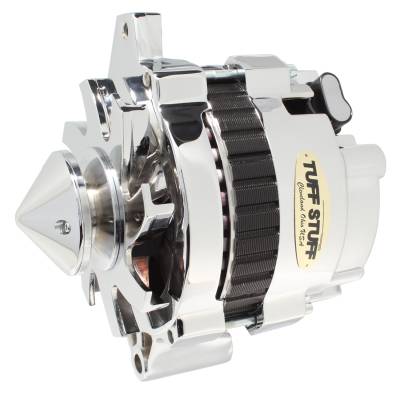 Alternator; 160 AMP - 1 Wire Or OEM Hookup - V Groove Pulley - Polished; 7935BBULL