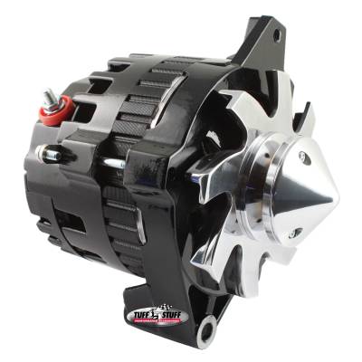Alternator; 160 AMP - 1 Wire Or OEM Hookup - V Groove Pulley - Black; 7935CBULL