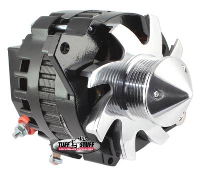 Alternator; 160 AMP - 1 Wire Or OEM Hookup - 6 Groove Pulley - Black; 7935CBULL6G