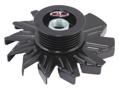 Alternator Pulley; 6 Groove Serpentine Pulley - Incl. Fan/Lock Washer/Nut - Stealth Black; 7600DB