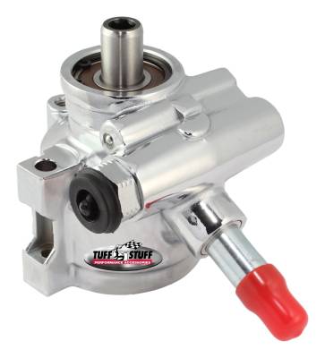 Power Steering Pump; w/Return Tube - Through Hole Mounting - Bottom Pressure Port - 1200 PSI - Chrome; 6170ALD-3