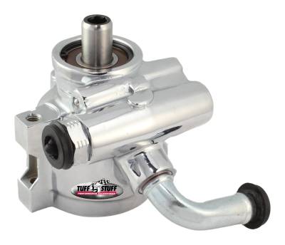 Power Steering Pump; w/90 Deg. Return Tube - Threaded Mounting - Bottom Pressure Port - 1200 PSI - Polished; 6170ALP-5
