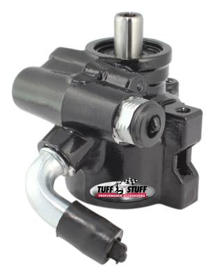 Power Steering Pump; w/90 Deg. Return Tube - Threaded Mounting - 1200 PSI - Stealth Black; 6175ALB-5