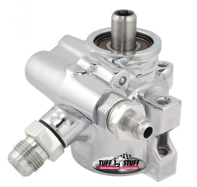 Power Steering Pump; w/AN Fittings - Threaded Mounting - Top Pressure Port - 1200 PSI - Chrome; 6175ALD-2