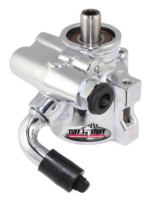 Power Steering Pump; w/90 Deg. Return Tube - Threaded Hole Mounting - Top Pressure Port - 1200 - Chrome; 6175ALD-5
