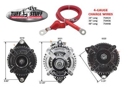 Tuff Stuff Performance - Alternator; 225 AMP - 1 Wire - 6 Groove - Factory Cast Plus - For PN [7127/7935]; 8319FC6G1W - Image 2