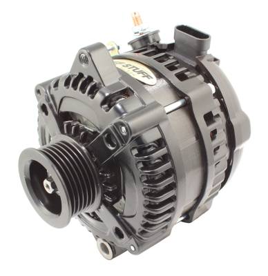 Alternator; 225 AMP - OEM Wire - 6 Groove - Stealth Black; 8321B6GOE