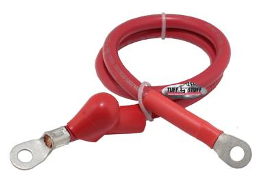 Alternator Harness; Charge Wire w/Boot - 24 in. Long - 4 Gauge Copper - Red; 754424