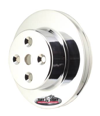 Water Pump Pulley; For Use w/Big Block Chevy Engines - Machined Aluminum - Polished - 2 Groove - Long Pump - 5/8 in. Pilot Hole; 9884P