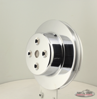 Tuff Stuff Performance - Water Pump Pulley; For Use w/Big Block Chevy Engines - Machined Aluminum - Polished - 2 Groove - Long Pump - 5/8 in. Pilot Hole; 9884P - Image 2