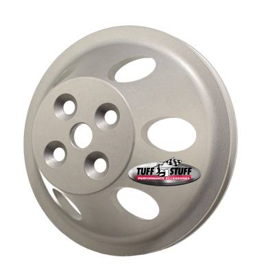Water Pump Pulley; For Use w/Big Block Chevy Engines - Machined Aluminum - Factory Cast Plus - 1 Groove - Short Pump - 5/8 in. Pilot Hole; 9889F