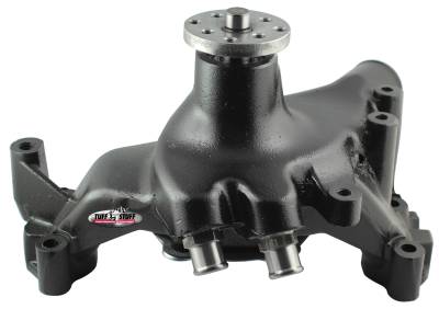 Water Pump; 7.281 in. Hub Height - 5/8 in. Pilot - Long - Flat Smooth Top And (2) Threaded Water Ports - Stealth Black Powder Coat; 1459NC
