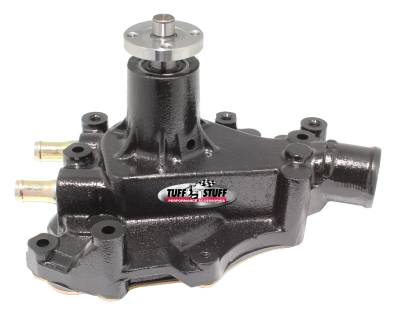 Water Pump; 5.687 in. Hub Height - 5/8 in. Pilot - w/Driver Side Inlet - Windsor Only - Stealth Black Powder Coat; 1468C