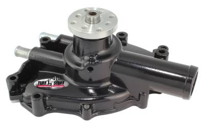 Water Pump; 4.312 in. Hub Height - 3/4 in. Pilot - Shorty - Aluminum Casting - Stealth Black Powder Coat - Driver Side Inlet; 1625NI