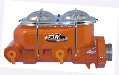 Brake Master Cylinder; Dual Reservoir - 1 in. Bore - Dual 3/8 in. Ports On Both Sides - 3 3/8 in. Mounting Hole Spacing - Shallow Hole - Orange Powdercoat; 2020NCORANGE