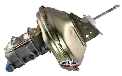 Brake Master Cylinder/Booster Assembly; 11 in. - 1 in. Bore - Single Diaphragm - w/PN[2019] Dual Rsvr. Master Cyl. - Incl. (3) 3/8 in.-16 Mtg. Studs - Gold Zinc; 2127NB-2