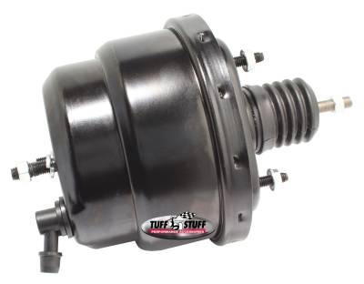 Power Brake Booster; Univ. - 7 in. - Dual Diaphragm - Incl. 3/8 in.-16 Mtg. Studs And Nuts - Fits Hot Rods/Customs/Muscle Cars - Stealth Black Powder Coat; 2222NC