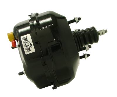 Power Brake Booster; 9 in. - Dual Diaphragm - Rod Length 4.12 in. - Incl. 3/8 in.-16 Mtg. Studs And Nuts - Fits Hot Rods/Customs/Muscle Cars - Stealth Black Powder Coat; 2229NC