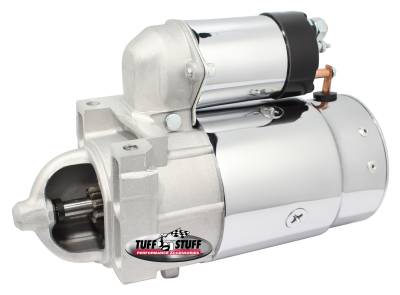 Starter; Full Size - 10MT - Straight Mounting Block - 2 Long Straight Bolts - For Stock Flywheels ONLY - Chrome; 3570A