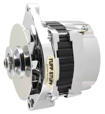 Alternator; 250 High AMP - Incl. Pigtail/OEM Wiring - V Groove Pulley - Aluminum - Polished; 7290NEP