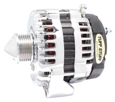 Alternator; 225 AMP - OEM Wire - 6 Groove Bullet Pulley - 2 Pin Voltage Regulator - Chrome; 8302CBULL6G
