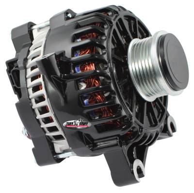 Alternator; 225 AMP - OEM Wire - 6 Groove Clutch Pulley - Black; 8438C