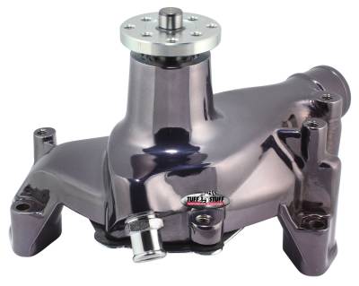Water Pump; 6.937 in. Hub Height - 5/8 in. Pilot - Long - Flat Smooth Top - Black Chrome; 1448NA7